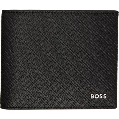 BOSS BOSS Black Mongoram-Textured Leather Wallet