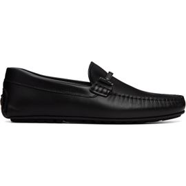 BOSS BOSS Black Nappa-Leather Driver Loafers