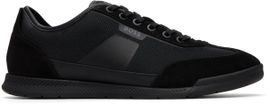BOSS BOSS Black Ridged Outsole Mixed-Material Sneakers