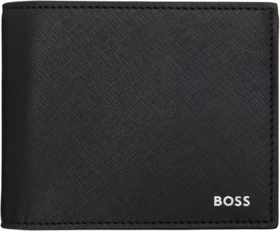 BOSS BOSS Black Saffiano Trifold Wallet