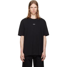 BOSS BOSS Black Stretch-Cotton Contrast Logo T-shirt