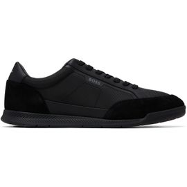BOSS BOSS Black Suede-Trim Ribbed Sole Sneakers