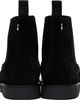 BOSS BOSS Black Suede Signature-Stripe Stitching Chelsea Boots - 2