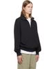 BOSS BOSS Black Zipper Neck Structured Cotton Sweatshirt - 2