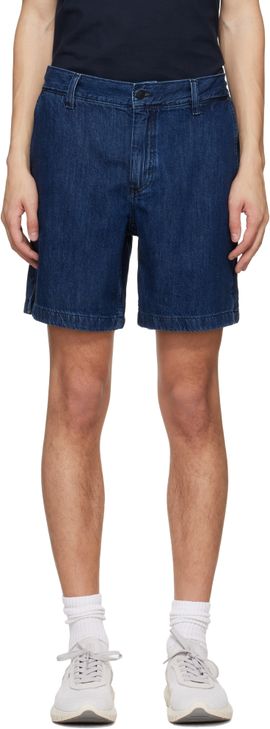BOSS BOSS Blue Elasticized Waistband Denim Shorts