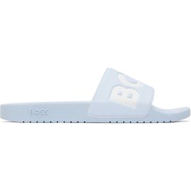 BOSS BOSS Blue Italian-Made Large Logo Detail Slides