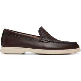 BOSS BOSS Brown Embossed-Logo Loafers