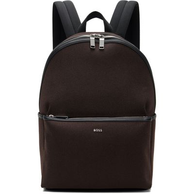 BOSS BOSS Brown Logo Lettering Backpack