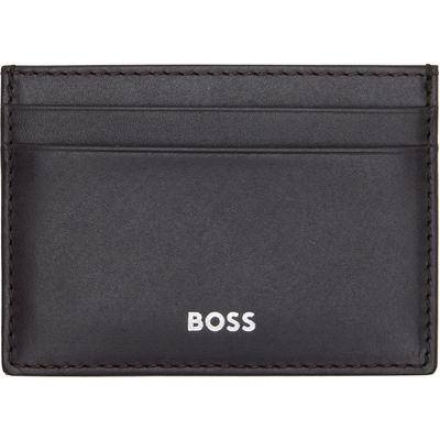 BOSS BOSS Brown Logo Stamp Leather Card Holder