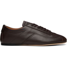 BOSS BOSS Brown Nappa-Leather Debossed Logo Sneakers