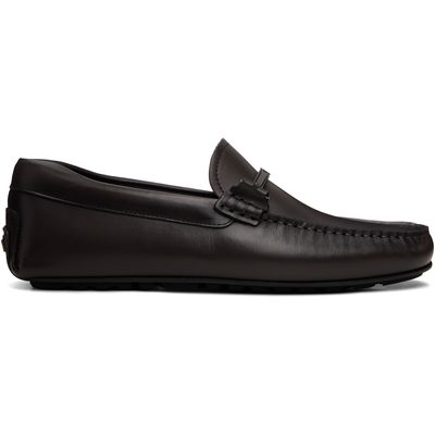BOSS BOSS Brown Nappa-Leather Driver Loafers
