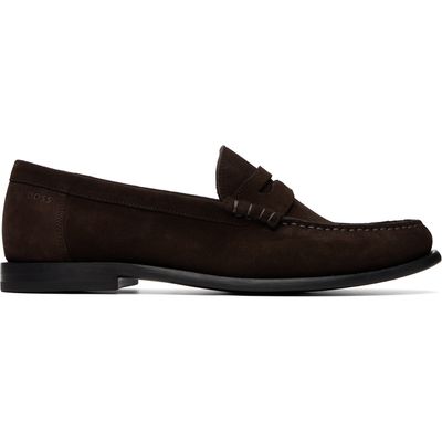 BOSS BOSS Brown Penny-Trim Suede Loaferts