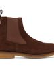 BOSS BOSS Brown Suede Signature-Stripe Stitching Chelsea Boots - 1