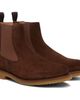 BOSS BOSS Brown Suede Signature-Stripe Stitching Chelsea Boots - 4