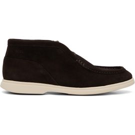 BOSS BOSS Brown Suede Stitching Details Desert Boots