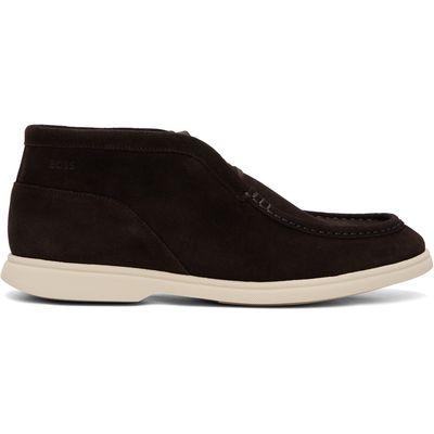 BOSS BOSS Brown Suede Stitching Details Desert Boots