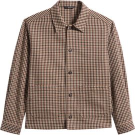 BOSS BOSS C-Carper Houndstooth Virgin Wool & Cotton Shirt Jacket