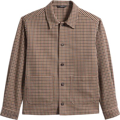 BOSS BOSS C-Carper Houndstooth Virgin Wool & Cotton Shirt Jacket