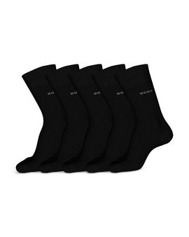 Boss Boss Cotton Blend Logo Dress Socks, Pack of 5