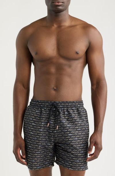 BOSS BOSS Danio Fish Print Swim Trunks