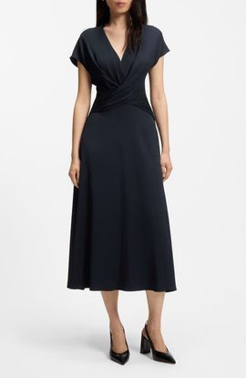 BOSS BOSS Dareza V Neck Jersey Midi Dress