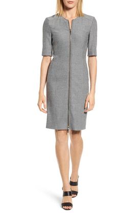 BOSS BOSS Demirana Zip Front Sheath Dress