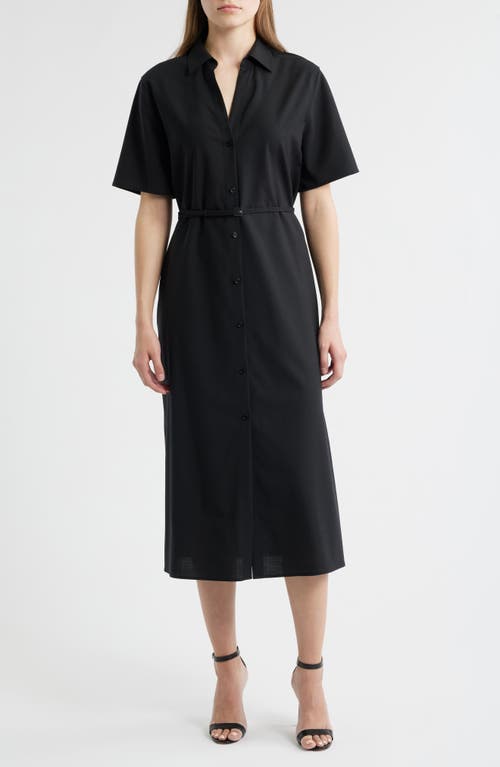 BOSS BOSS Dulera Belted Virgin Wool Shirtdress