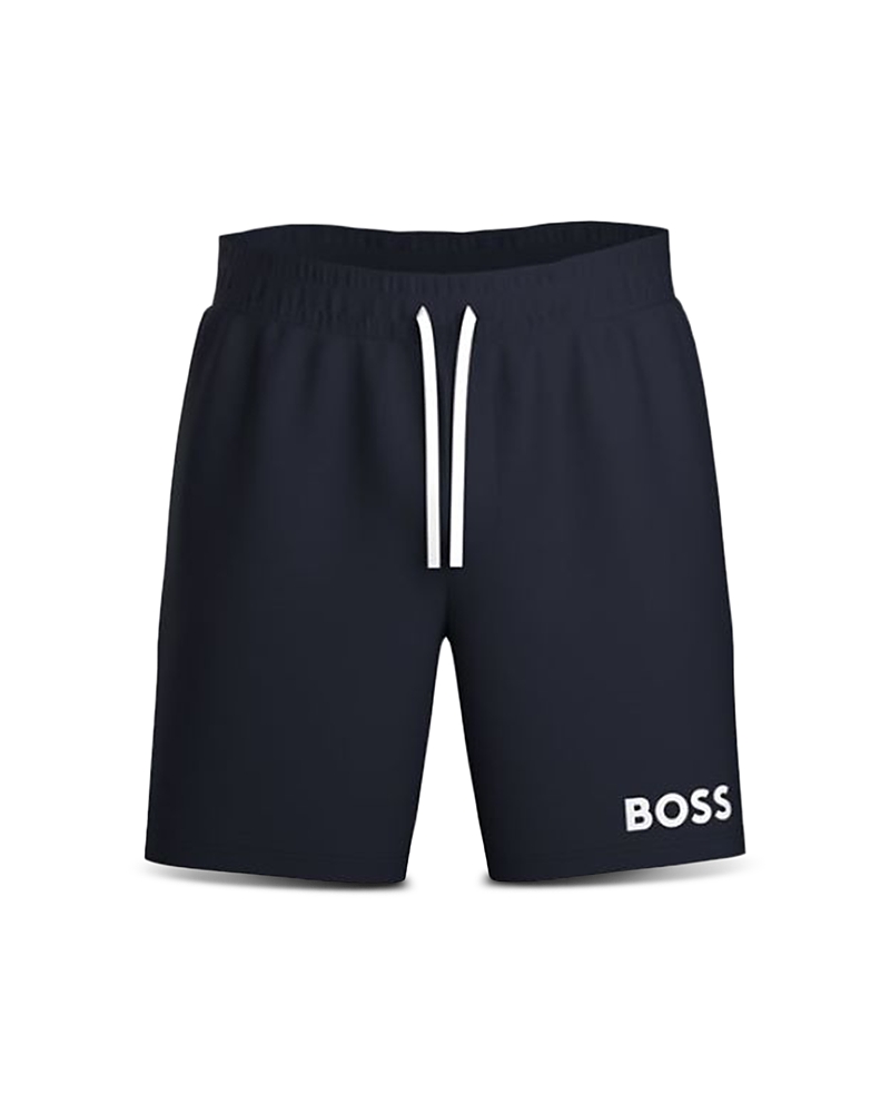 Boss Boss Ease Cotton Logo Print Shorts Regular Fit