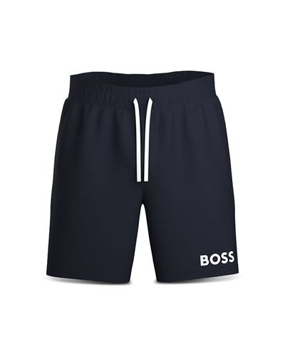 Boss Boss Ease Cotton Logo Print Shorts Regular Fit