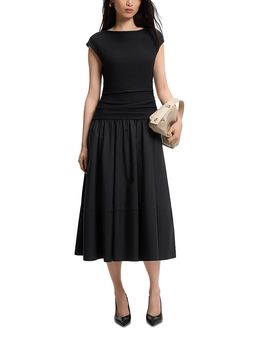 Boss Boss Estruci Mixed Media Midi Dress