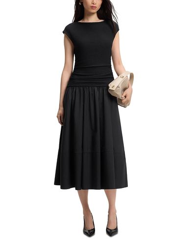 Boss Boss Estruci Mixed Media Midi Dress