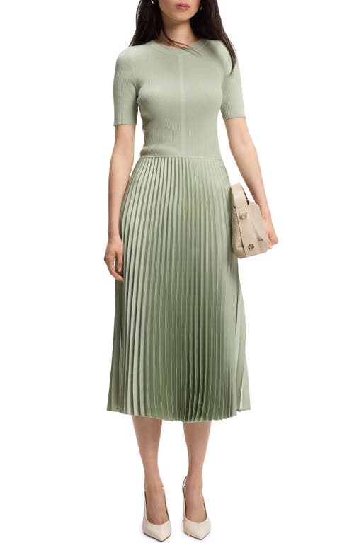 BOSS BOSS Fadridi Short Sleeve Pleated Midi Dress