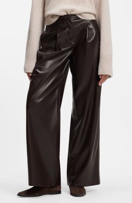 BOSS BOSS Faux Leather Wide Leg Pants