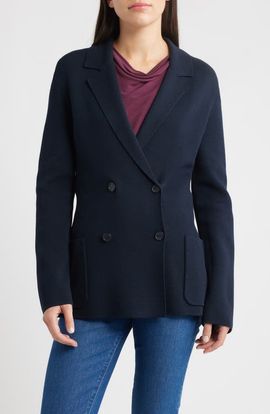 BOSS BOSS Fibrinta Double Breasted Knit Jacket