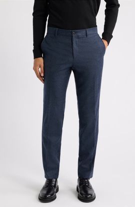 BOSS BOSS Genius Flat Front Virgin Wool Dress Pants