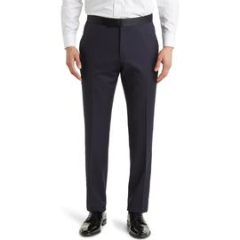 BOSS BOSS Genius Slim Fit Navy Virgin Wool Tuxedo Pants 