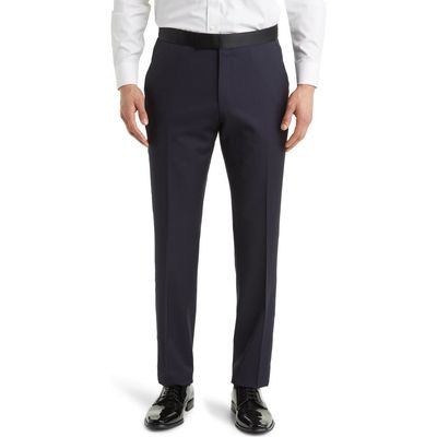 BOSS BOSS Genius Slim Fit Navy Virgin Wool Tuxedo Pants 