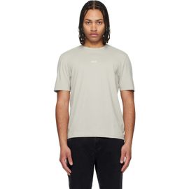 BOSS BOSS Gray Stretch-Cotton Contrast Logo T-shirt