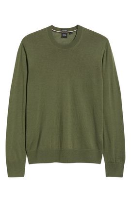 BOSS BOSS H-Leno Virgin Wool Crewneck Sweater