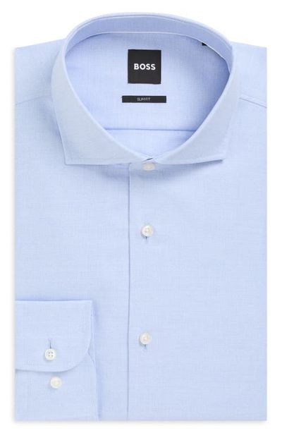 BOSS BOSS Hank Slim Fit Light Blue Cotton Dress Shirt