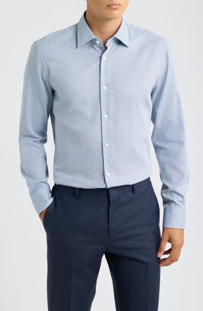 BOSS BOSS Hank Slim Fit Micropattern Cotton Dobby Dress Shirt