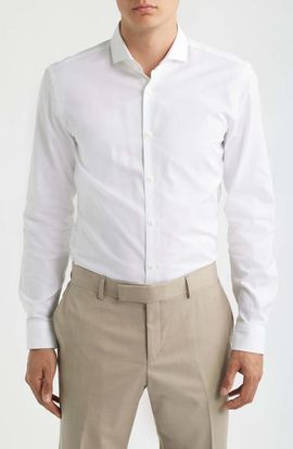 BOSS BOSS Hank Slim Fit Solid Cotton Dress Shirt