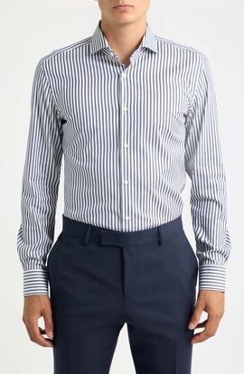 BOSS BOSS Hank Slim Fit Striped Dress Shirt