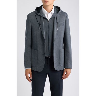 BOSS BOSS Hanry Jersey Sport Coat with Hooded Bib