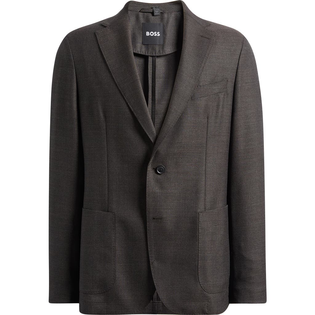 BOSS BOSS Hanry Slim Fit Brown Slub Virgin Wool Sport Coat