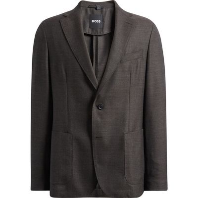 BOSS BOSS Hanry Slim Fit Brown Slub Virgin Wool Sport Coat