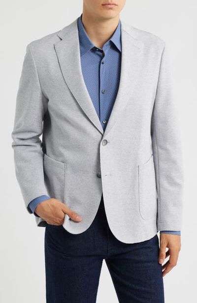 BOSS BOSS Hanry Slim Fit Heathered Grey Knit Cotton Blend Sport Coat 