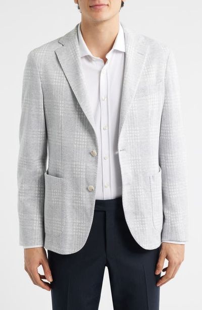 BOSS BOSS Hanry Slim Fit Plaid Knit Cotton Blend Sport Coat