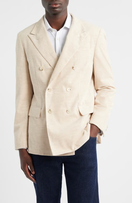 BOSS BOSS Heston Slim Fit Double Breasted Ribbed Cotton & Alpaca Sport Coat