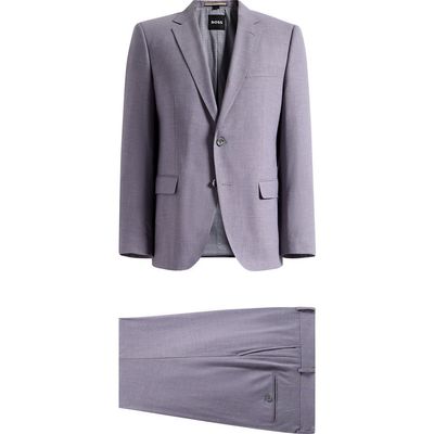 BOSS BOSS Huge Medium Purple Mélange Wool Suit 